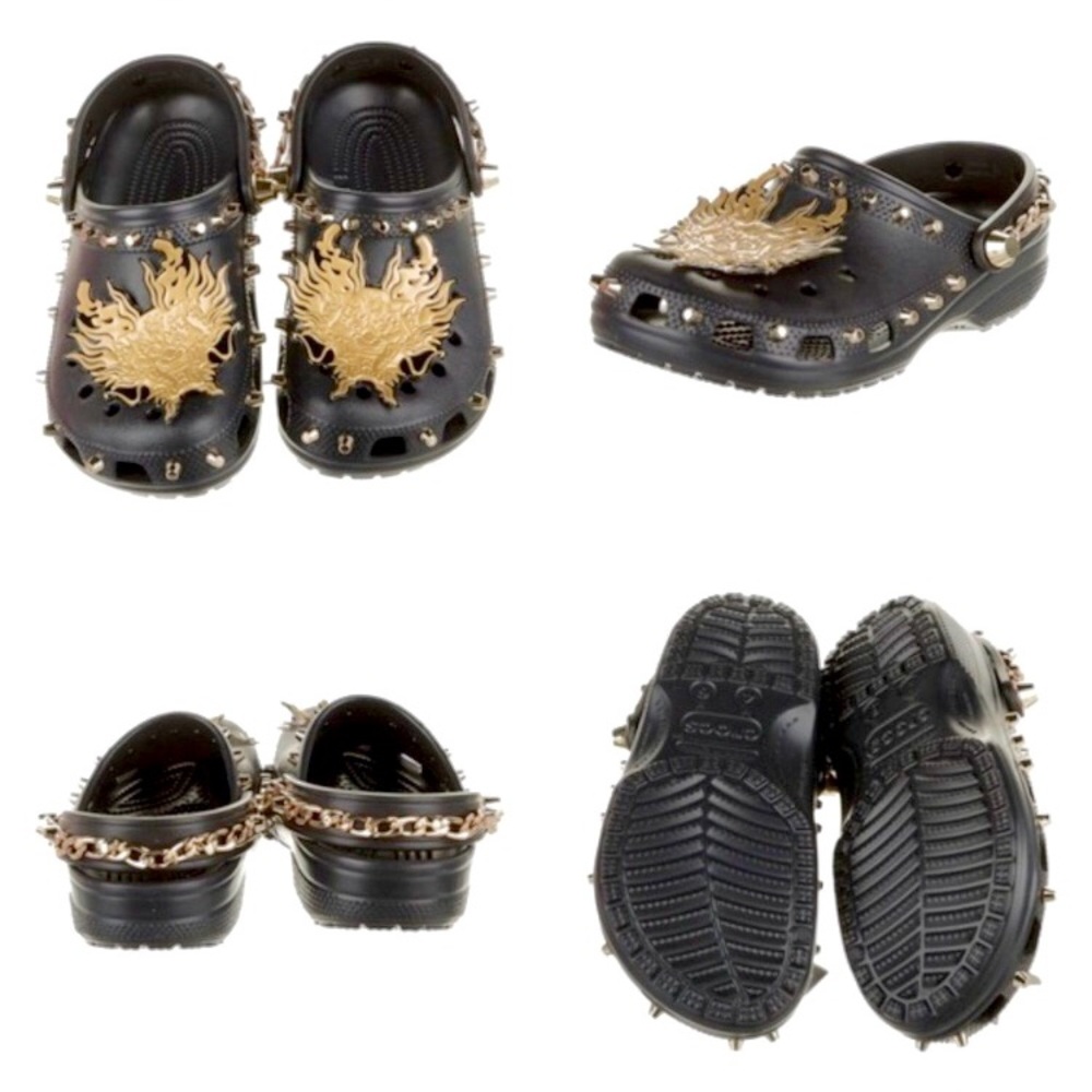 NIB Vivienne Tam + CROCS Gold Chain Stud Shoes - Picture 3 of 7